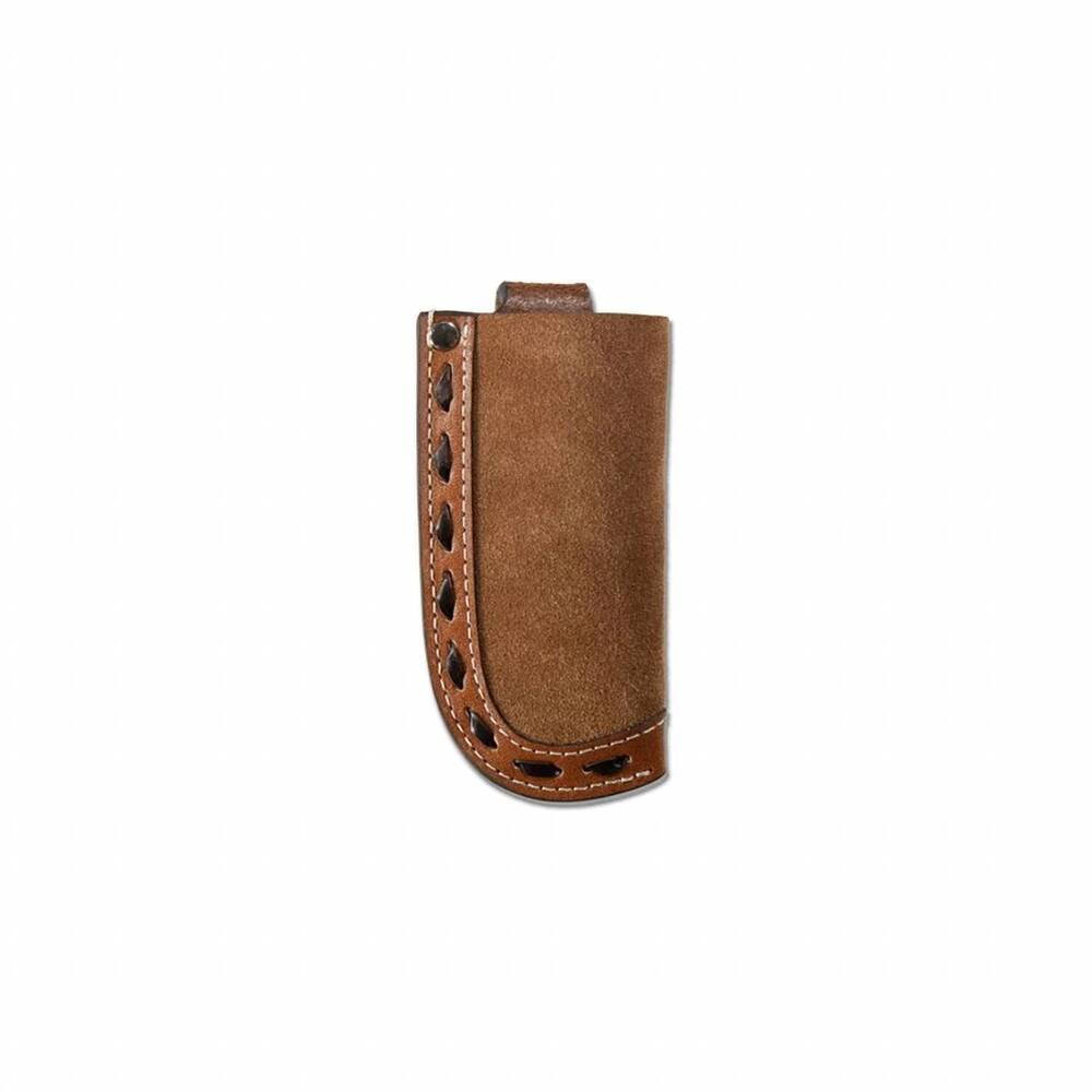 NEW 3D roughout leather boot stitch knife sheath in brown